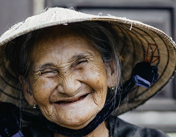 elderly woman smiling