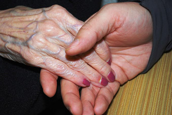 Caregiver's hands