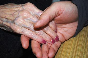 Caregiver's hands